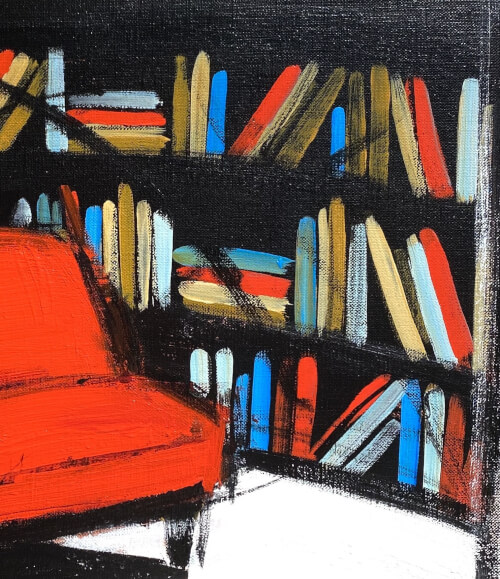 Bibliothèque au fauteuil rouge 3